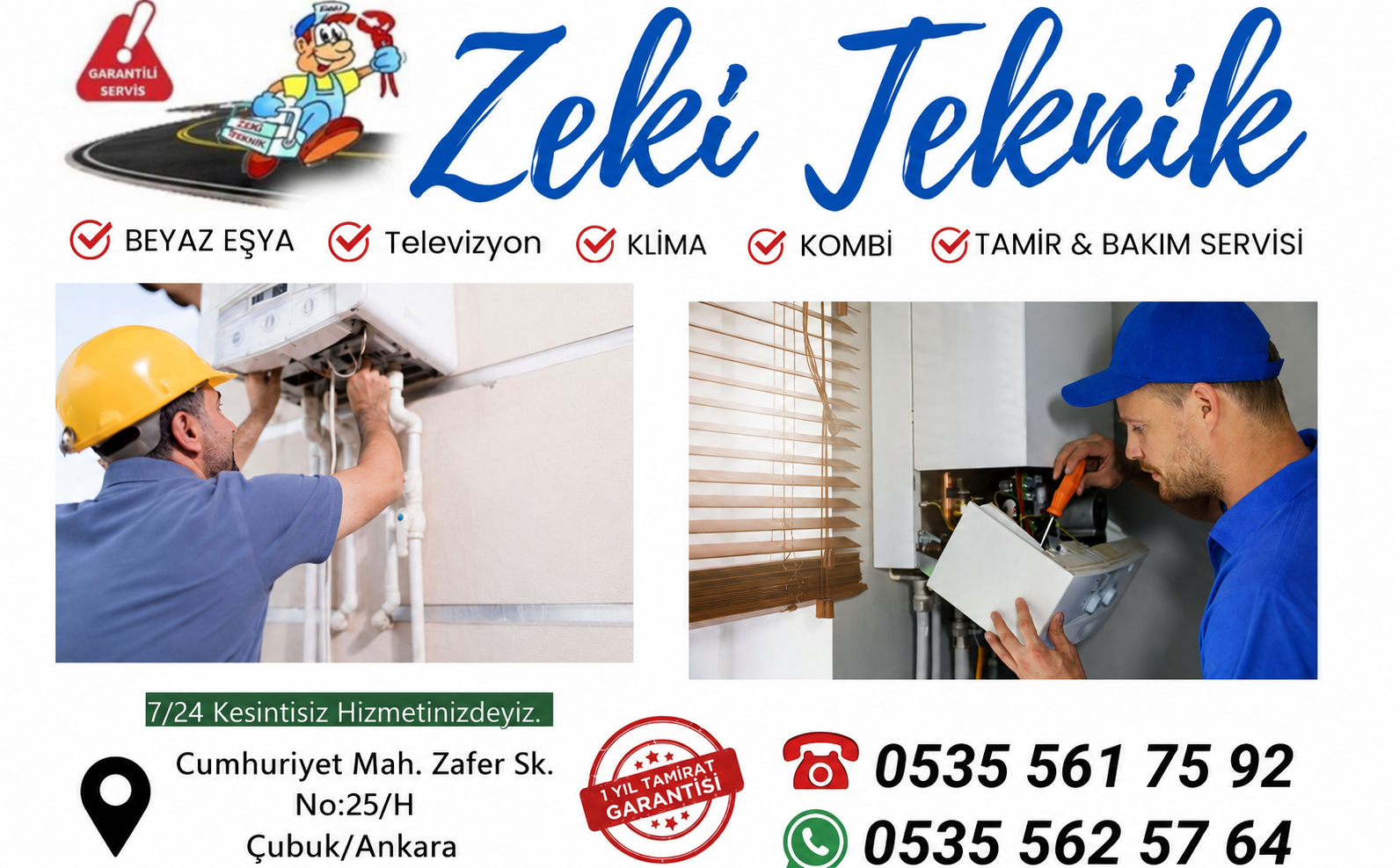 Çubuk kombi servisi